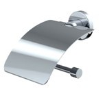 Toilet roll holder with cover, chrome
