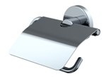 Toilet roll holder with cover, chrome