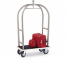 Luggage cart for groups in BRUSHED STEEL